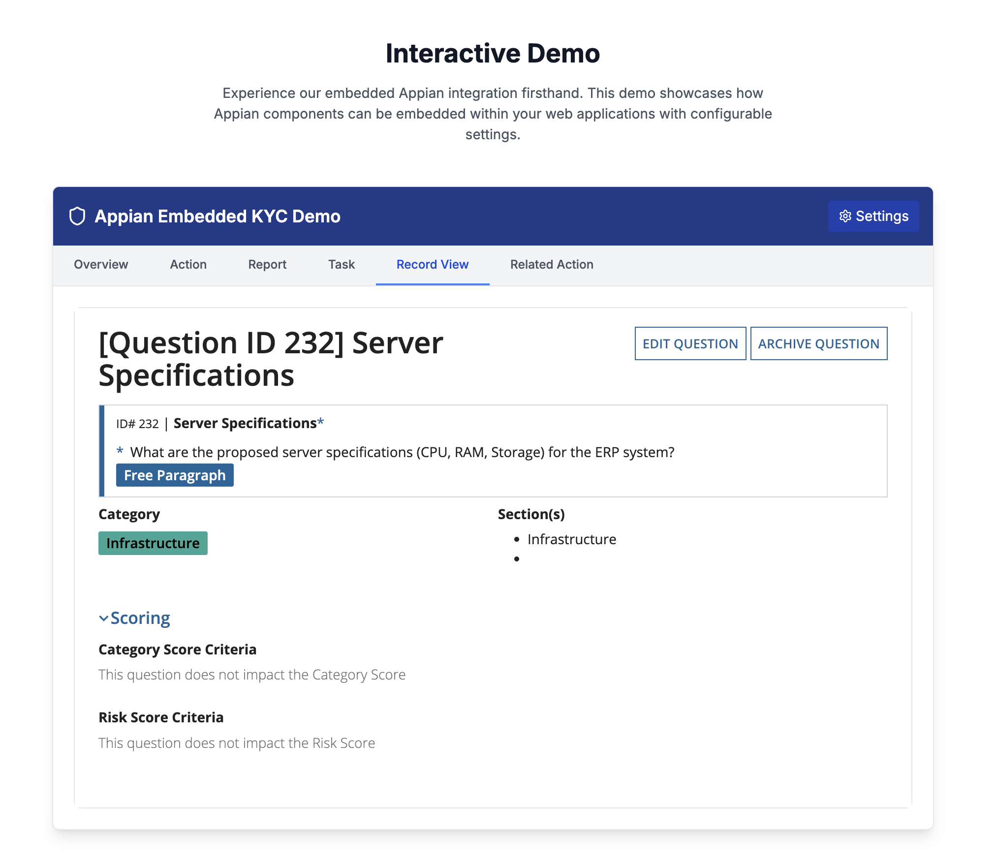 Appian Embedded Integration